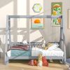 Extendable Twin Daybed with Swing and Ring Handles, (Twin bed can be pulled out to be King)