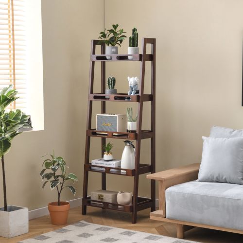 Five-tier Solid Wood Shelving Unit