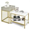 Living Room Bedroom 2PCS 2-Tier Nesting Coffee Sofa Side End Tables