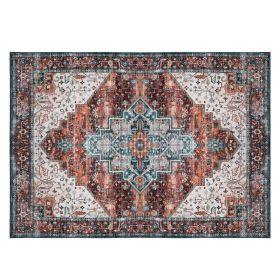Vintage Area Rug Modern Non Slip Carpet Boho Low Pile Soft Rug Waterproof Machine Washable Rug for Living Room Bedroom Kitchen Dining Room Under Table (Color: Type 3, Size: 8_10ft)