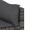 3 Piece Patio Lounge Set with Cushions Gray Poly Rattan