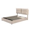 Upholstered Platform bed with a Hydraulic Storage System, Queen size