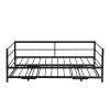 Twin Size Metal Daybed with Adjustable Trundle, Pop Up Trundle