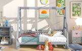 Extendable Twin Daybed with Swing and Ring Handles, (Twin bed can be pulled out to be King)