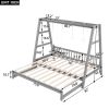 Extendable Twin Daybed with Swing and Ring Handles, (Twin bed can be pulled out to be King)