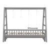 Extendable Twin Daybed with Swing and Ring Handles, (Twin bed can be pulled out to be King)