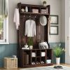 3-in-1 Entryway Hall Tree with Coat Hanger and Storage Bench, 39.4-Inch, Multi-functional Organizer for Entrance, Hallway