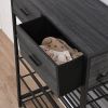 Versatile Entryway 4-Tier Shoe Rack with Drawers and Coat Hooks - Multi-functional Home Storage Unit