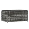 3 Piece Patio Lounge Set with Cushions Gray Poly Rattan