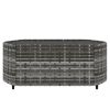 3 Piece Patio Lounge Set with Cushions Gray Poly Rattan