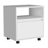 Wasilla Nightstand with Open Shelf, One Drawer and Casters