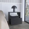 Wasilla Nightstand with Open Shelf, One Drawer and Casters