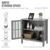 Glass Door Sideboard Console Storage Buffet Cabinet