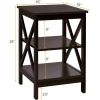 Nightstand 3-Tier X-Design with Storage Shelves