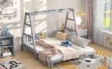 Extendable Twin Daybed with Swing and Ring Handles, (Twin bed can be pulled out to be King)