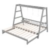Extendable Twin Daybed with Swing and Ring Handles, (Twin bed can be pulled out to be King)