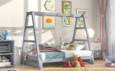 Extendable Twin Daybed with Swing and Ring Handles, (Twin bed can be pulled out to be King)