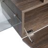 20 minutes quick assembly brown simple modern TV cabinet Floor cabinet Floor TV wall cabinet Brown + modern TV bracket with LED light