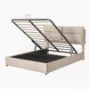 Upholstered Platform bed with a Hydraulic Storage System, Queen size